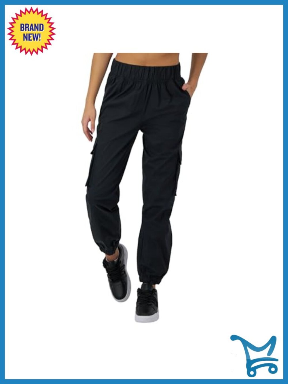 Champion Women's Cargo Pants Loose Fit Lightweight Stretch Blend